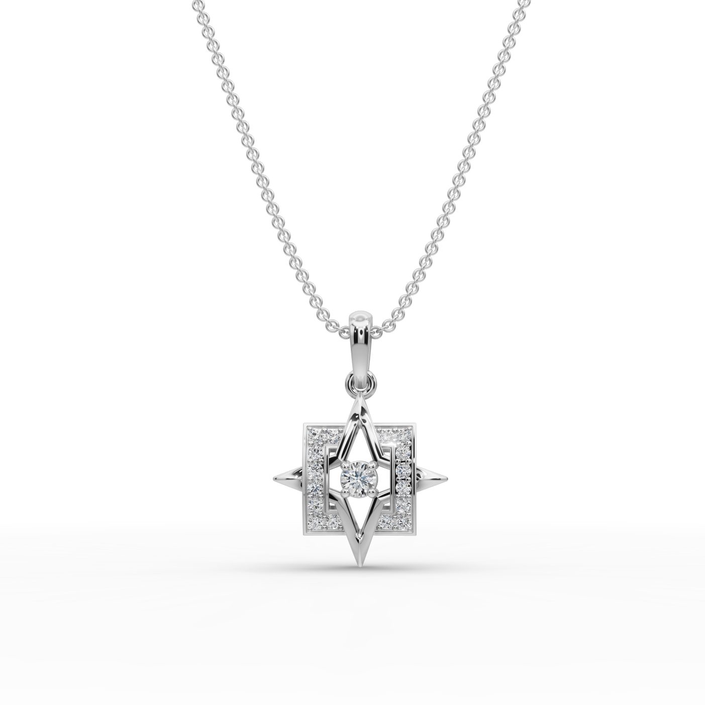 Elegant Bloom Star Lab-Grown Diamond Silver Pendant in silver
