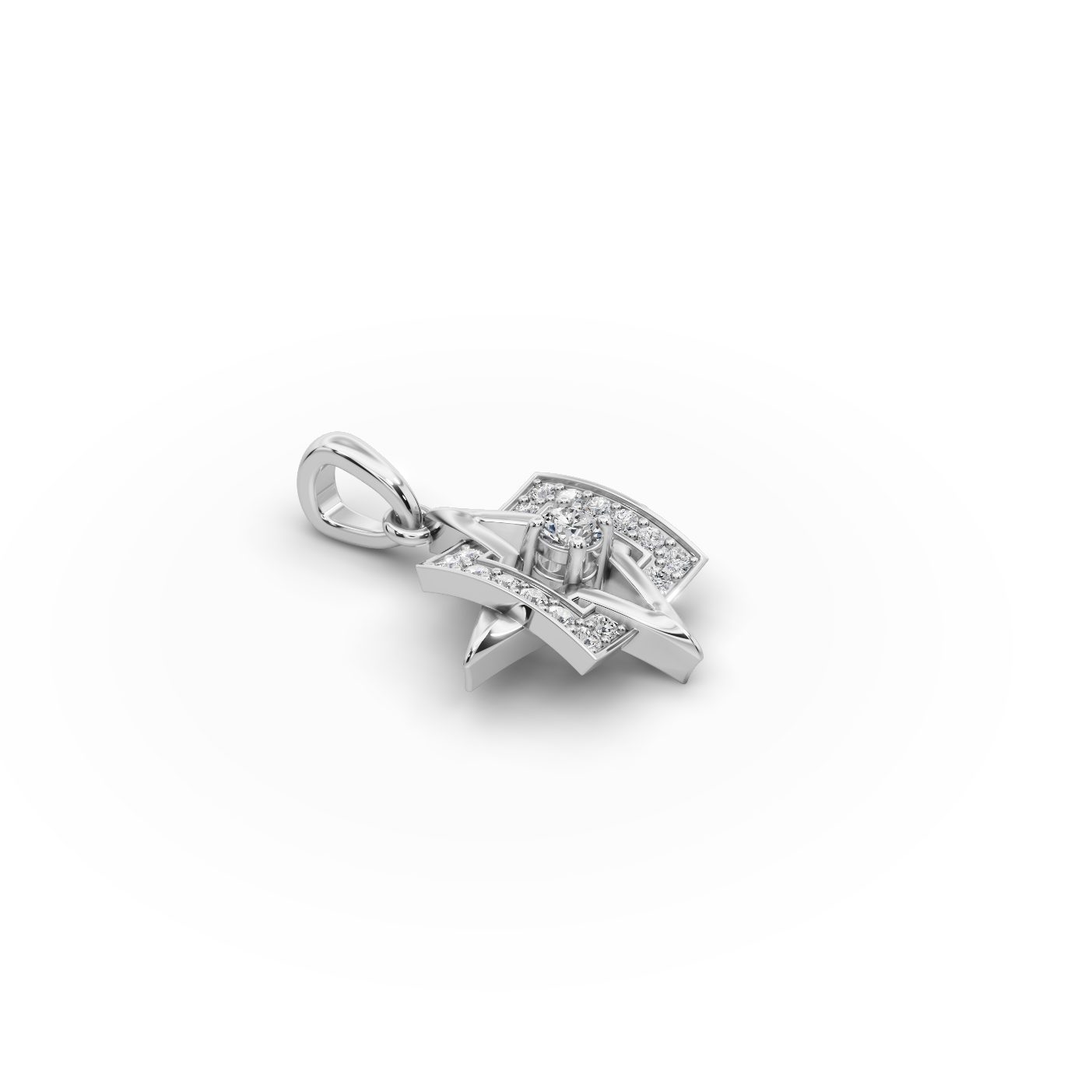 Elegant Bloom Star Lab-Grown Diamond Silver Pendant in silver
