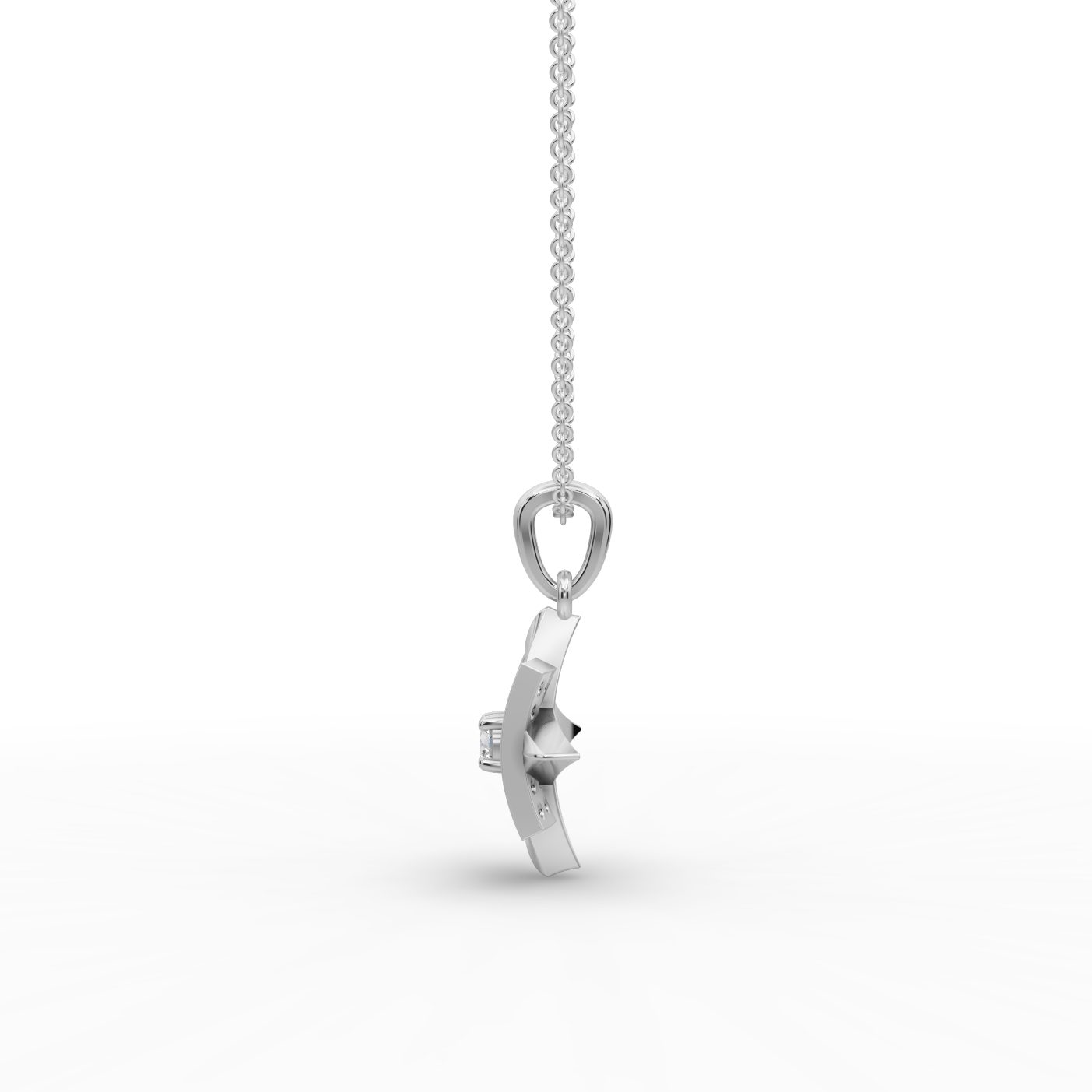 Elegant Bloom Star Lab-Grown Diamond Silver Pendant in silver