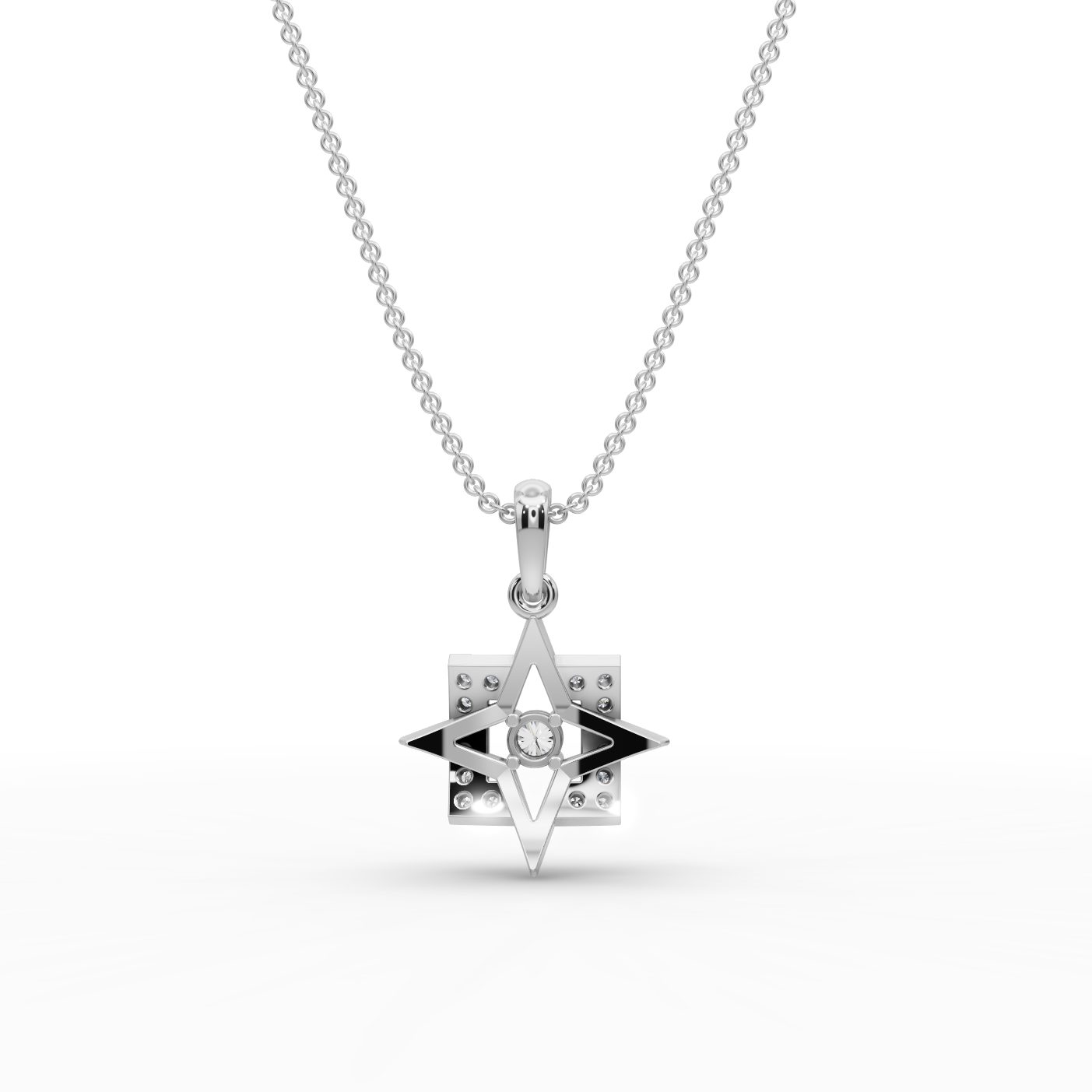 Elegant Bloom Star Lab-Grown Diamond Silver Pendant in silver