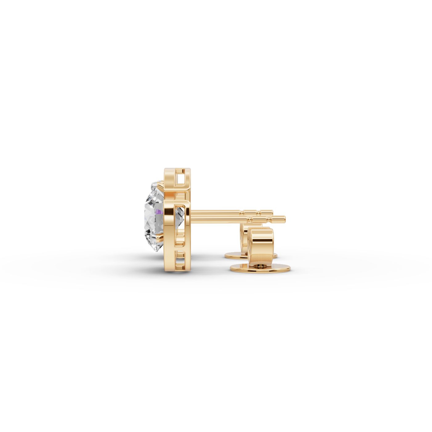 Brilliant Dew Round Lab-Grown Diamond Studs Earring in yellow gold