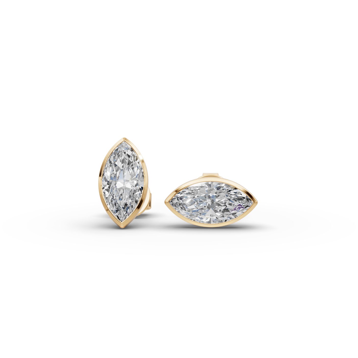 Opulent Sparkle Marquise Lab-Grown Diamond Studs Earring in yellow gold