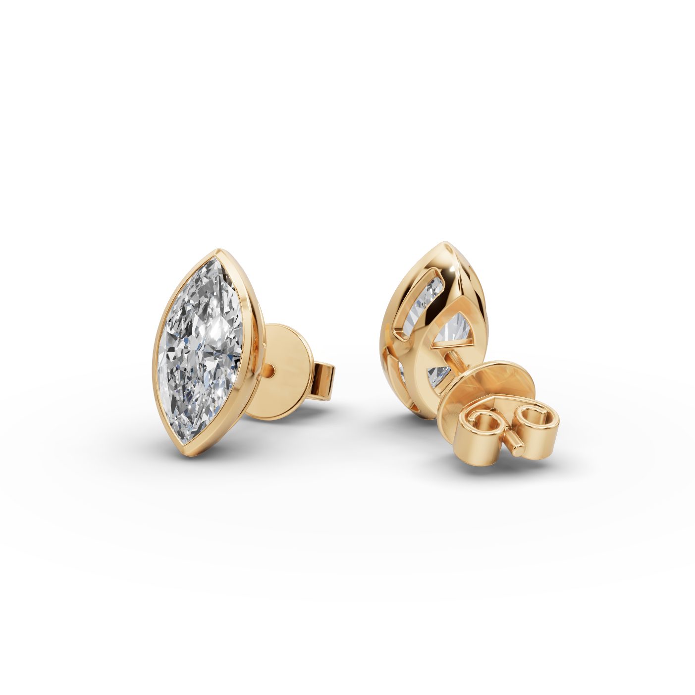 Opulent Sparkle Marquise Lab-Grown Diamond Studs Earring in yellow gold