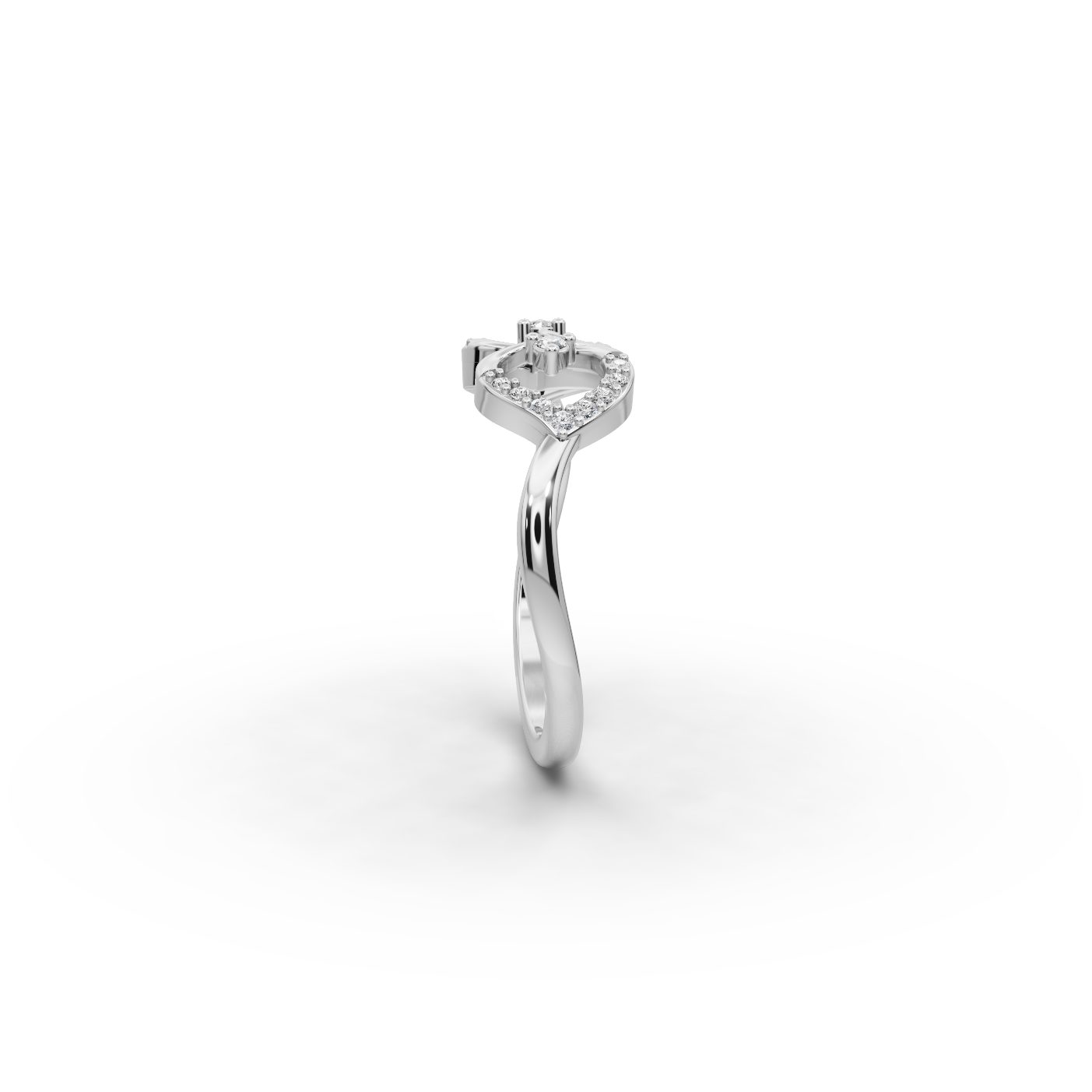 Iconic Promise Twin Heart Lab-Grown Diamond Silver Ring in silver