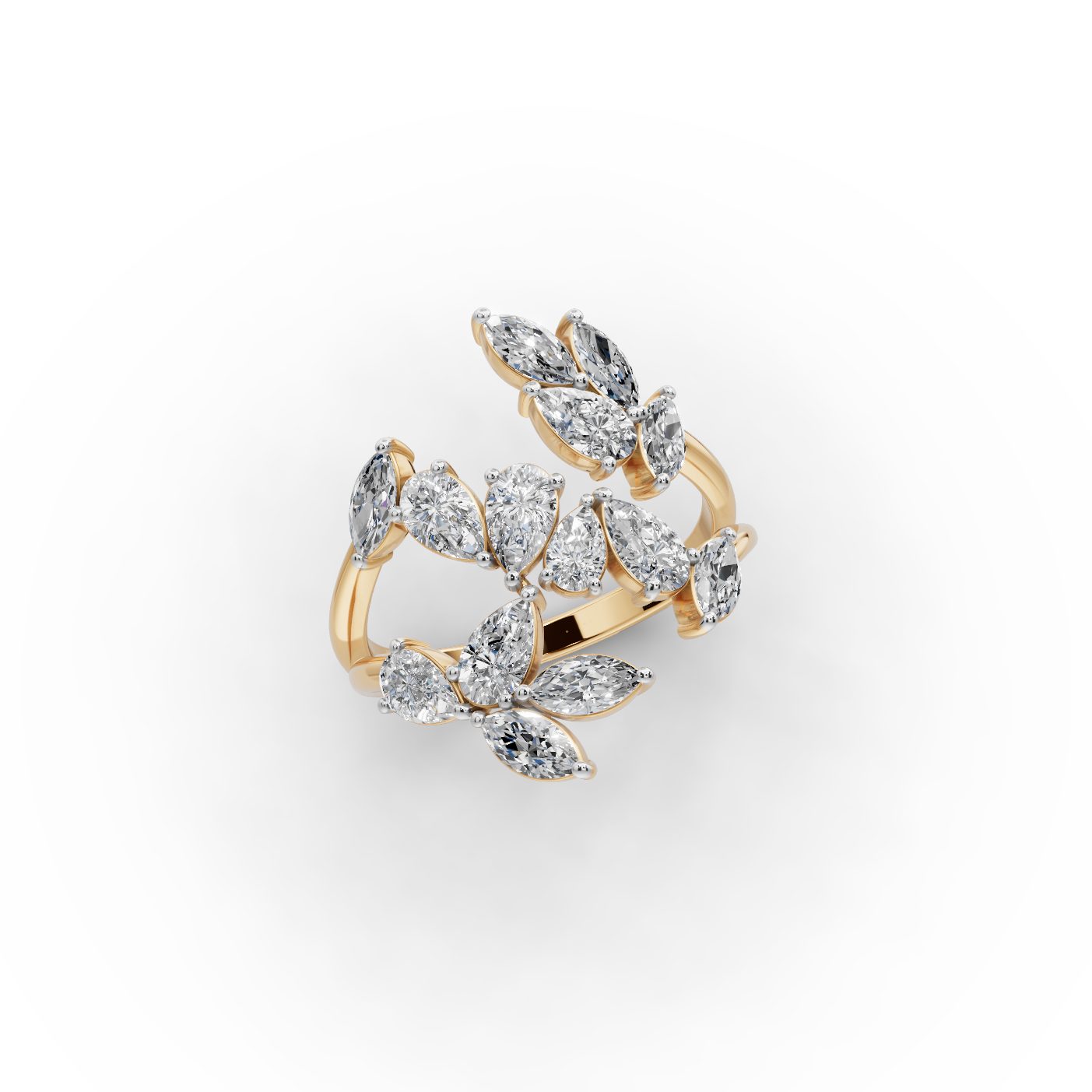 Radiant Grace Pear Lab-Grown Diamond Cocktail Ring in yellow gold
