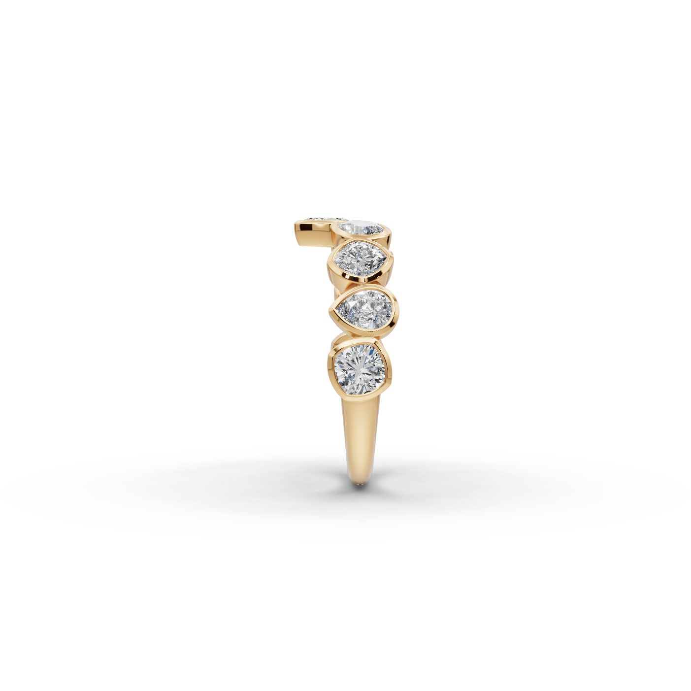 Elegant Ember Cushion Lab-Grown Diamond Bands Ring in yellow gold