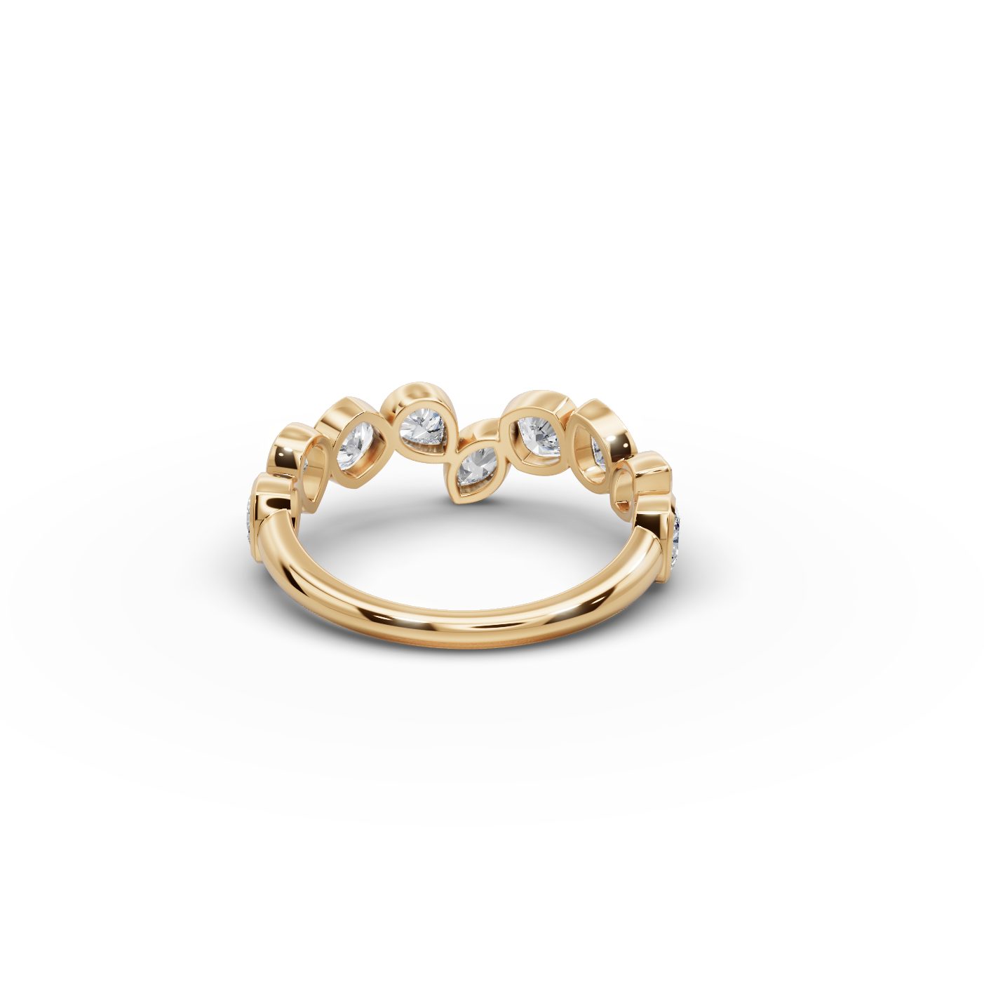 Elegant Ember Cushion Lab-Grown Diamond Bands Ring in yellow gold