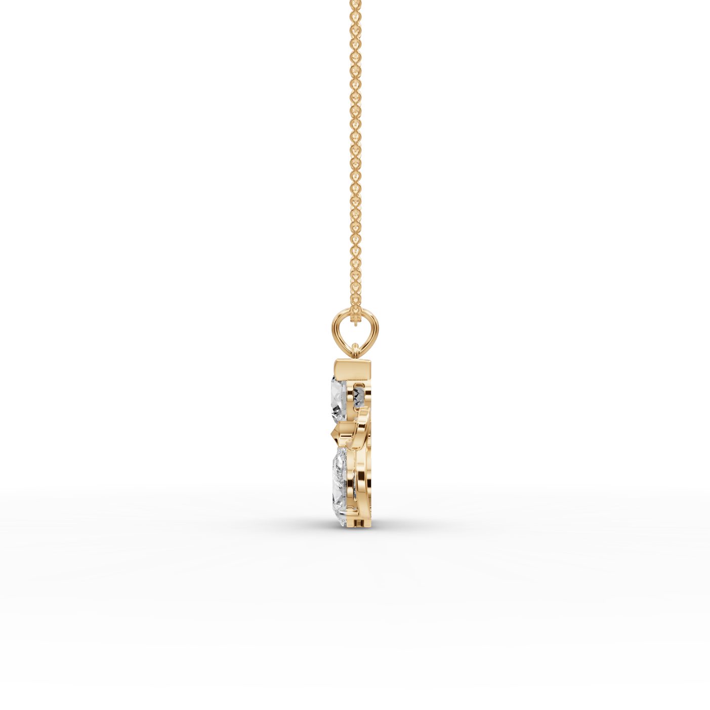 Midnight Line Cats Lab-Grown Diamond Pendant in yellow gold