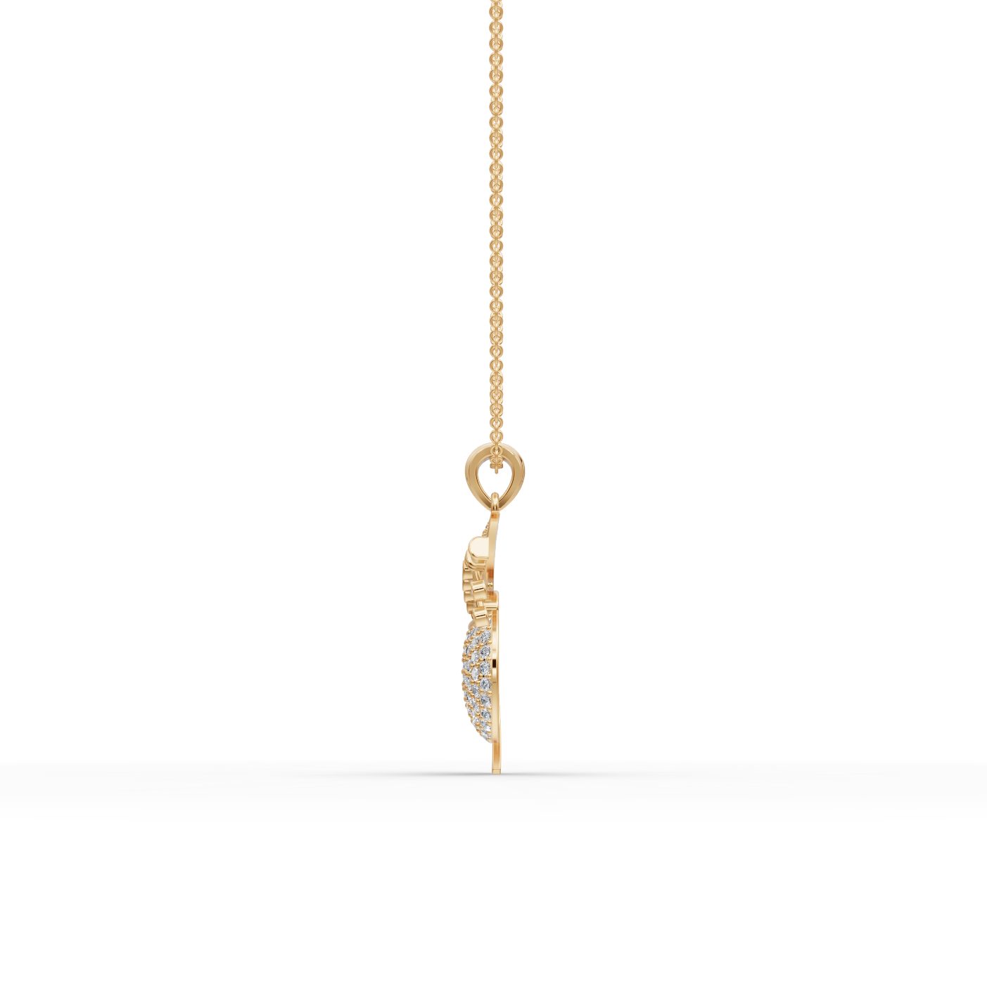 Iconic Promise Peacock Lab-Grown Diamond Pendant in yellow gold