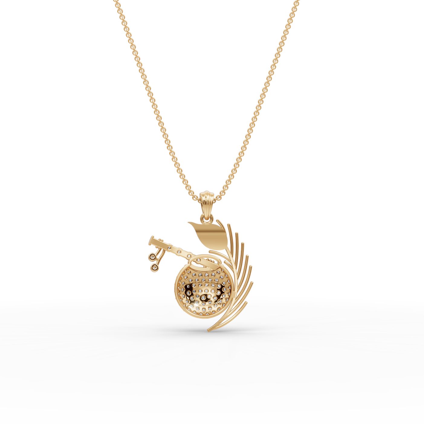 Iconic Promise Peacock Lab-Grown Diamond Pendant in yellow gold