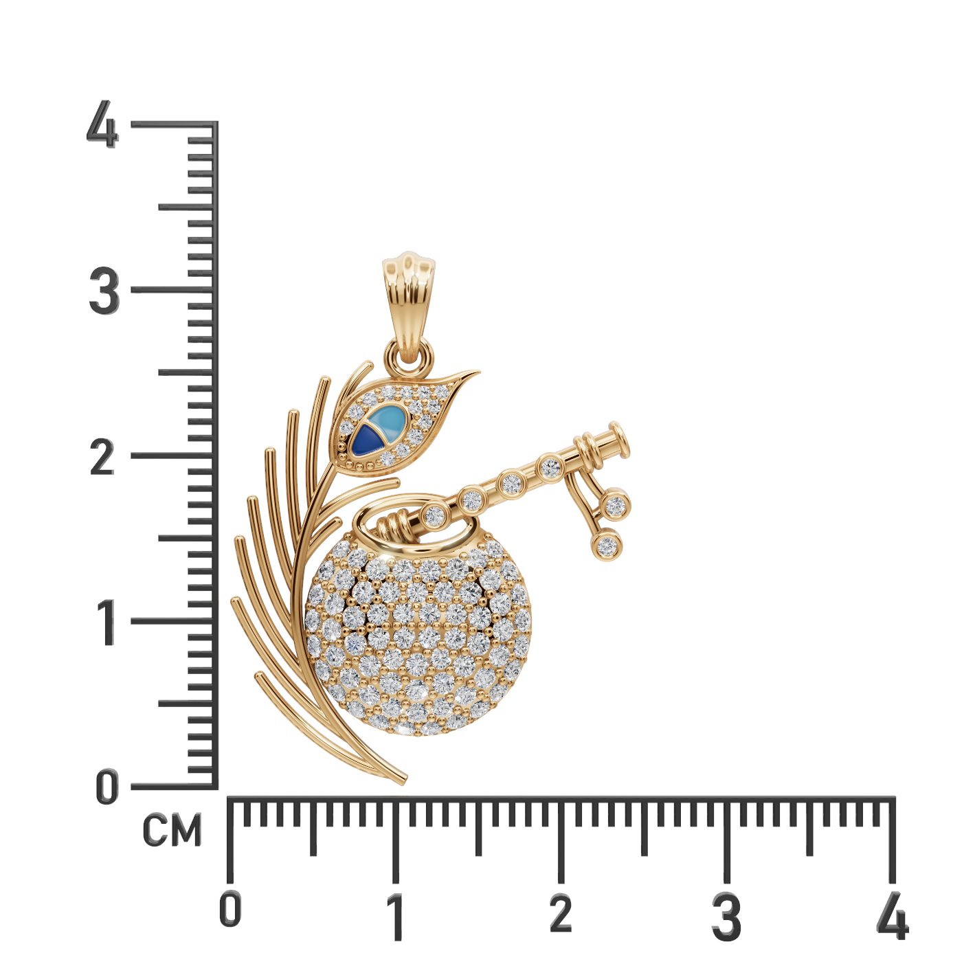 Iconic Promise Peacock Lab-Grown Diamond Pendant in yellow gold