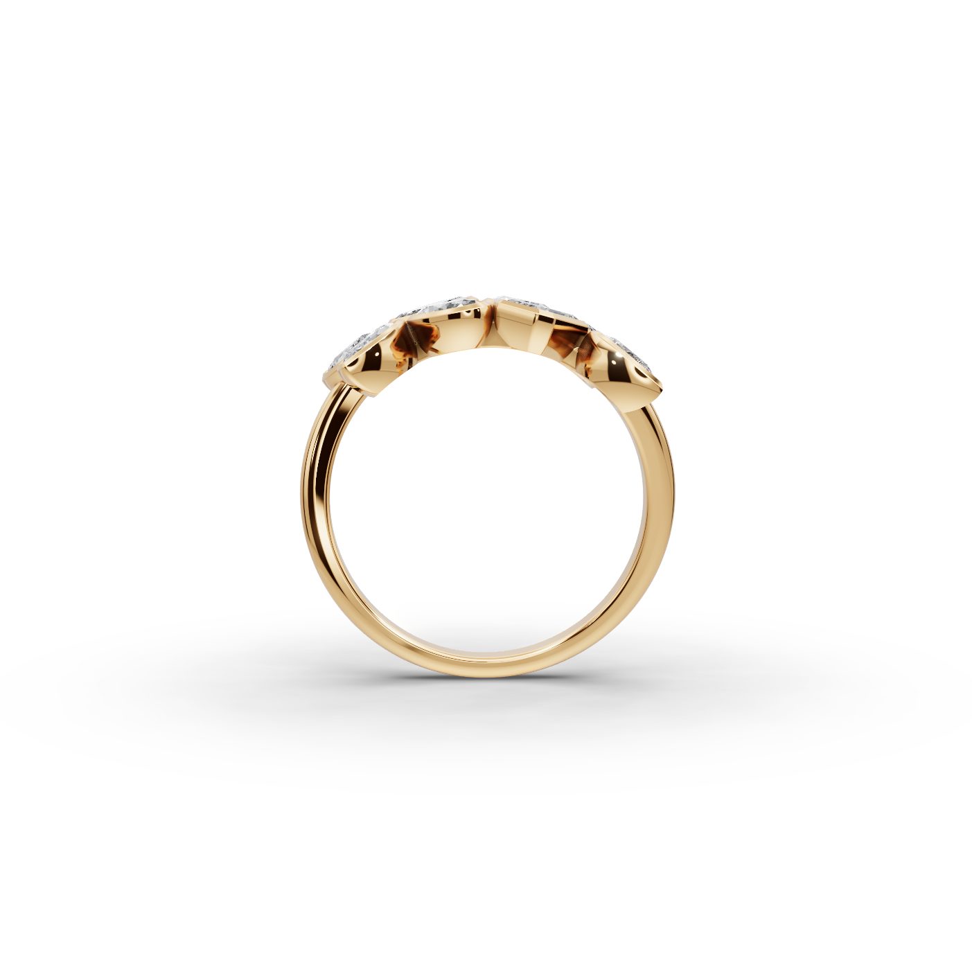 Classic Muse Emerald Lab-Grown Diamond Cocktail Ring in yellow gold