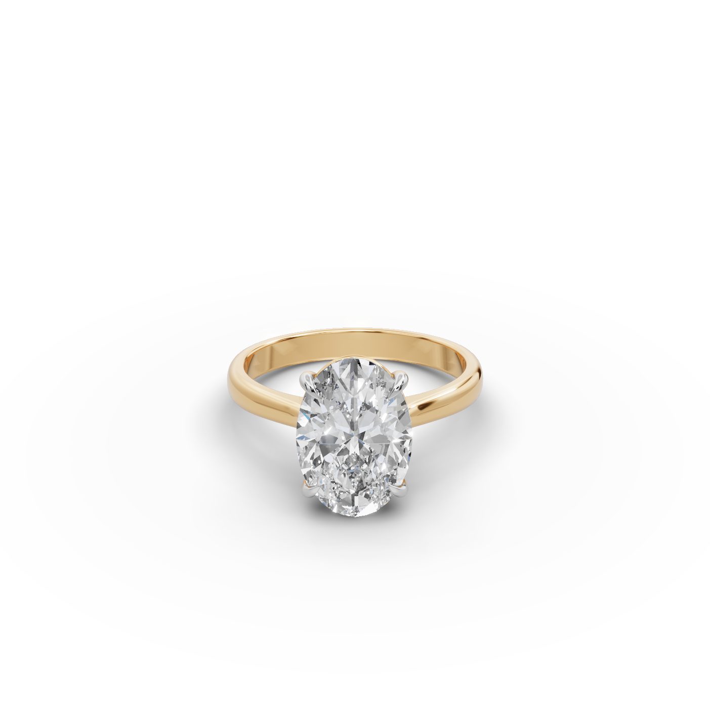Majestic Promise Oval Lab-Grown Diamond Solitaire Ring in yellow gold, set with lab-grown diamonds