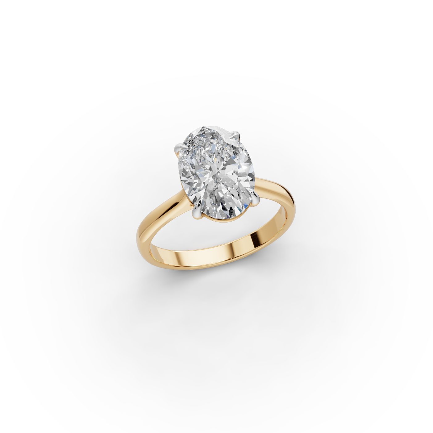 Majestic Promise Oval Lab-Grown Diamond Solitaire Ring in yellow gold