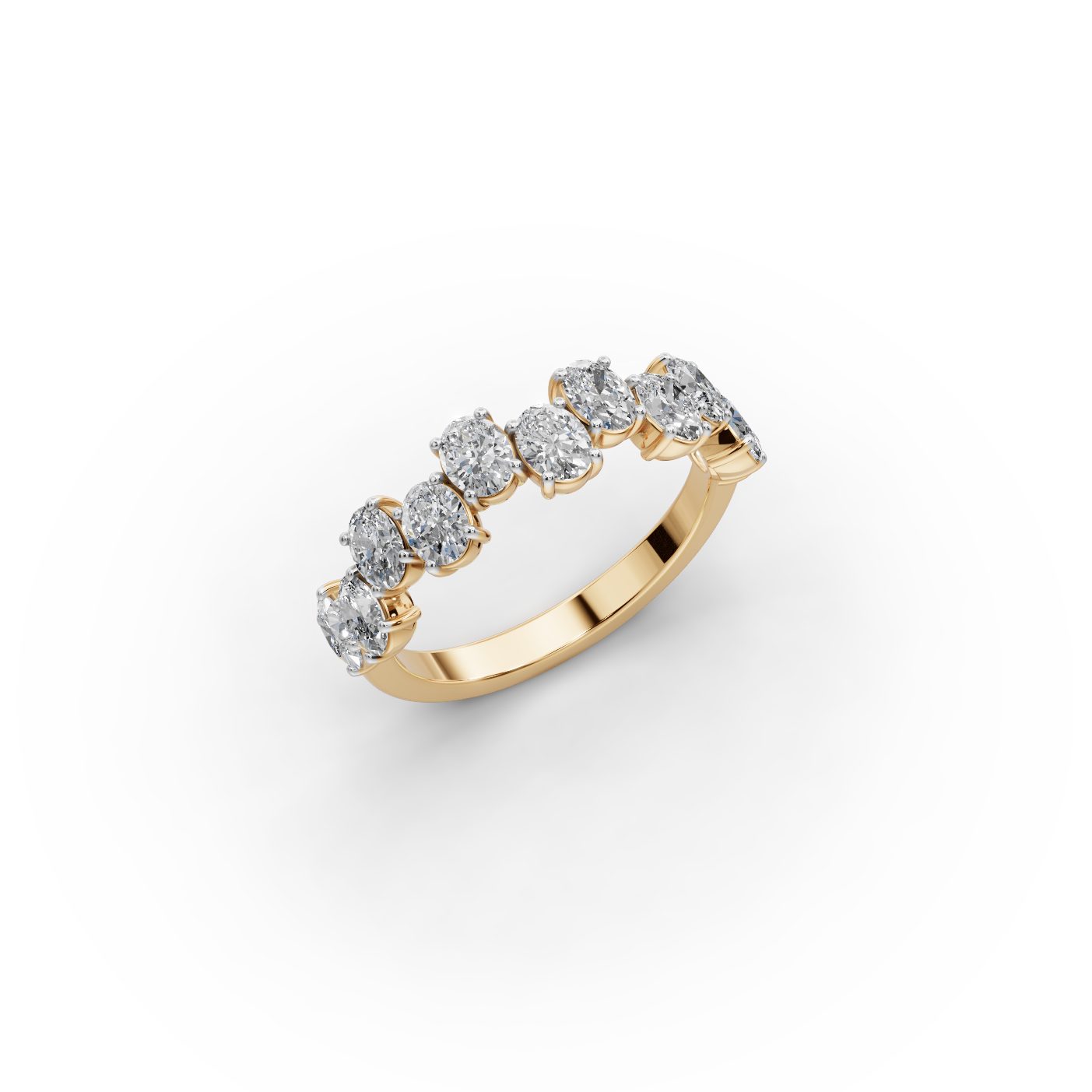 Iconic Bloom Oval Lab-Grown Diamond Bands Ring in yellow gold