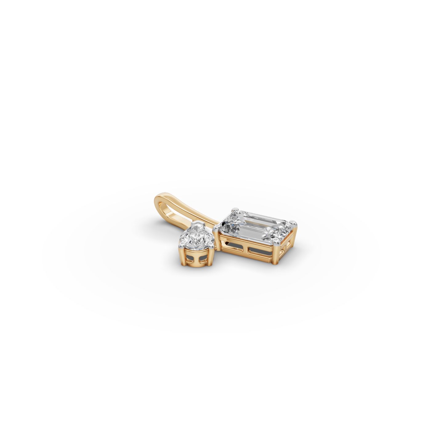 Regal Whisper Emerald Lab-Grown Diamond Solitaire Pendant in yellow gold