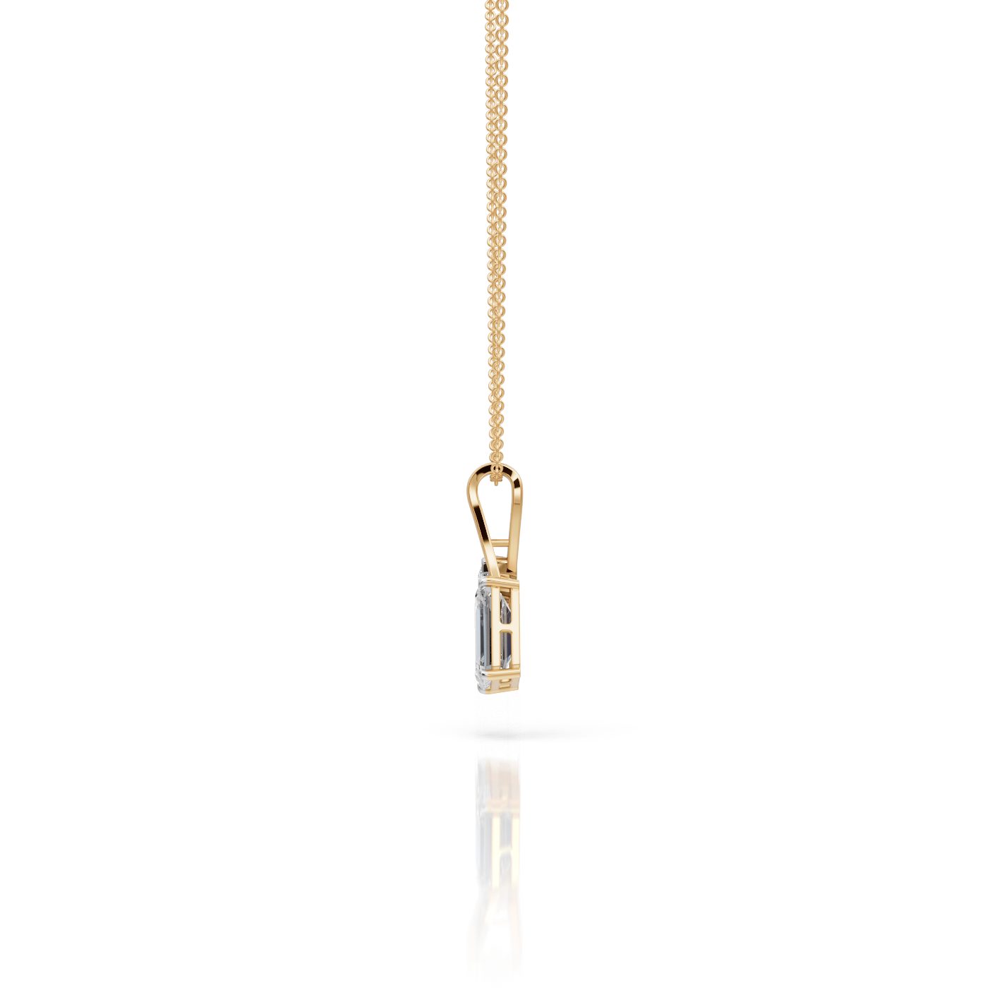 Regal Whisper Emerald Lab-Grown Diamond Solitaire Pendant in yellow gold