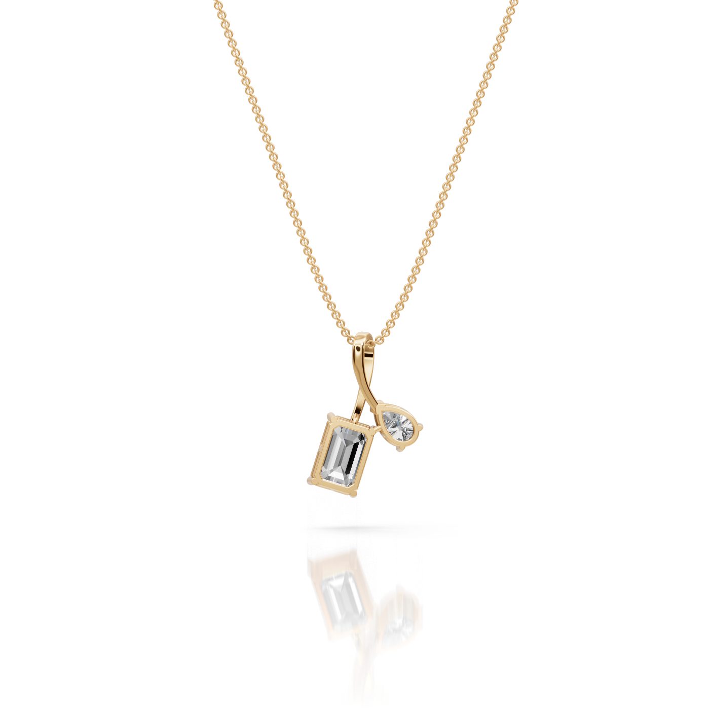 Regal Whisper Emerald Lab-Grown Diamond Solitaire Pendant in yellow gold