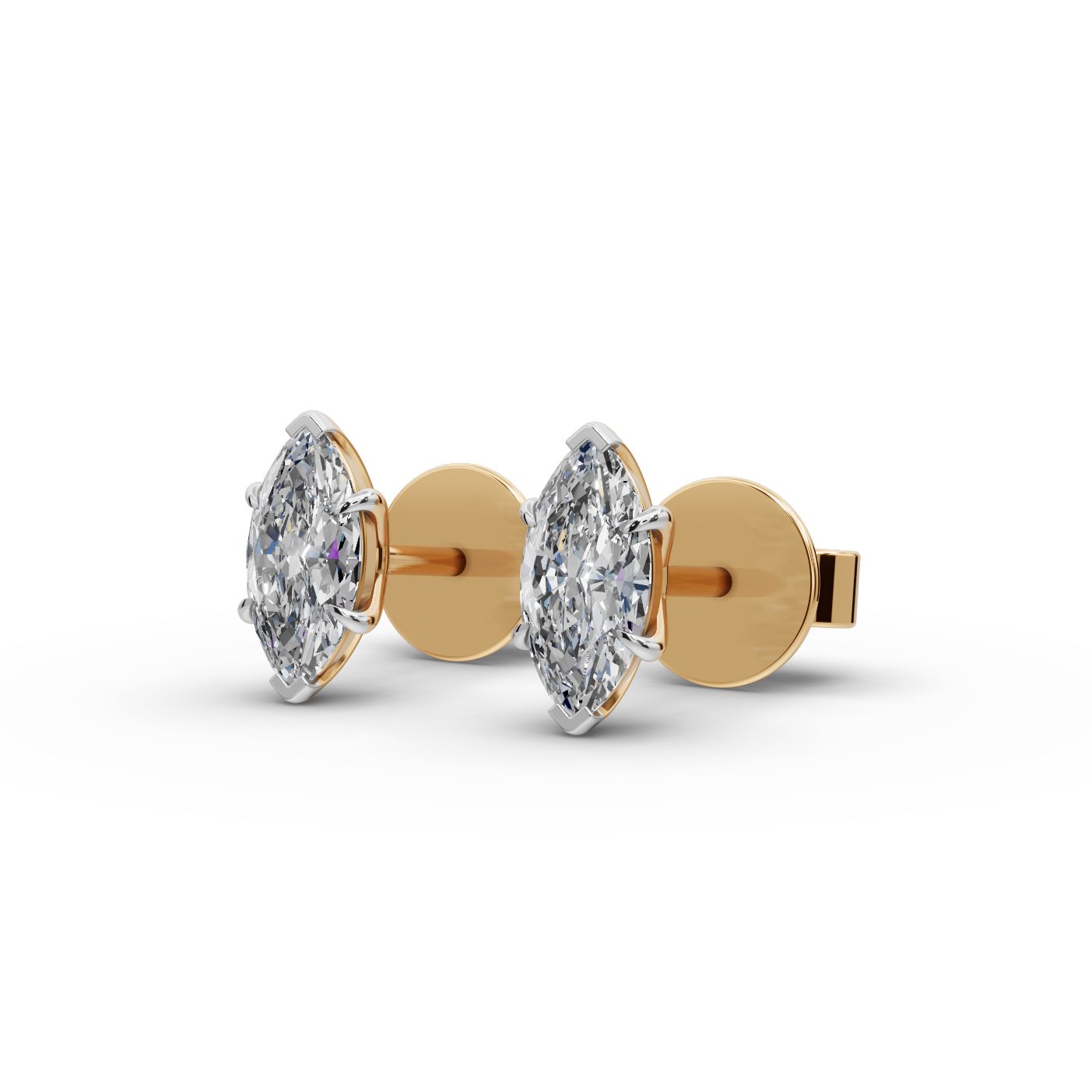 Endless Glow Marquise Lab-Grown Diamond Studs Earring in yellow gold, set with lab-grown diamonds