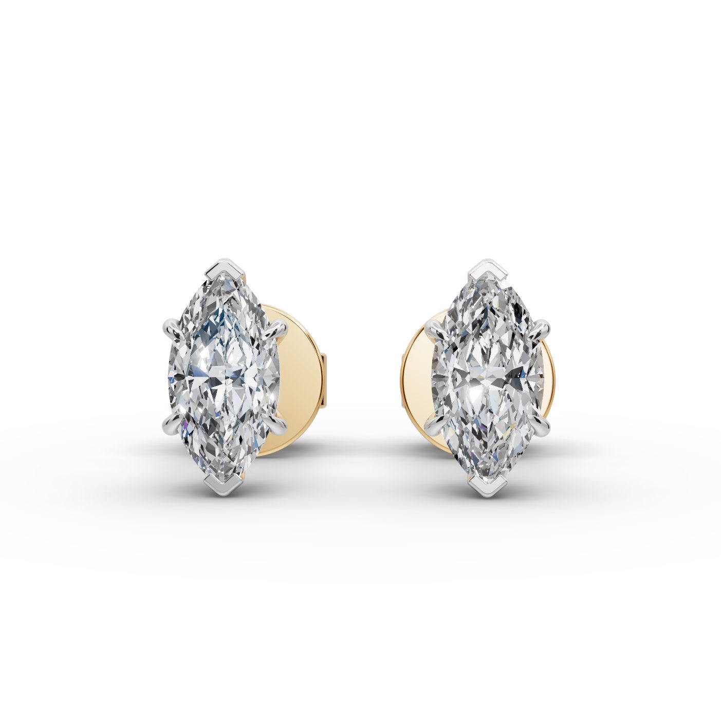 Endless Glow Marquise Lab-Grown Diamond Studs Earring in yellow gold