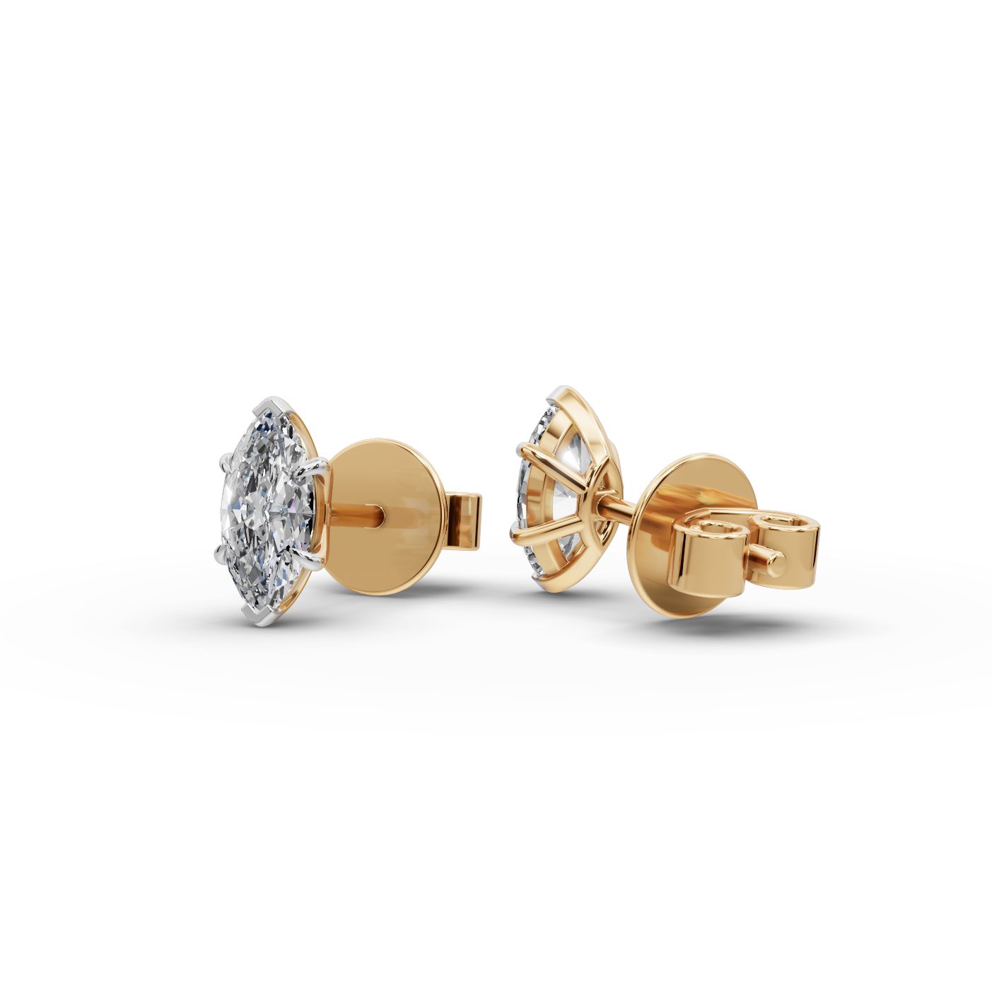 Endless Glow Marquise Lab-Grown Diamond Studs Earring in yellow gold