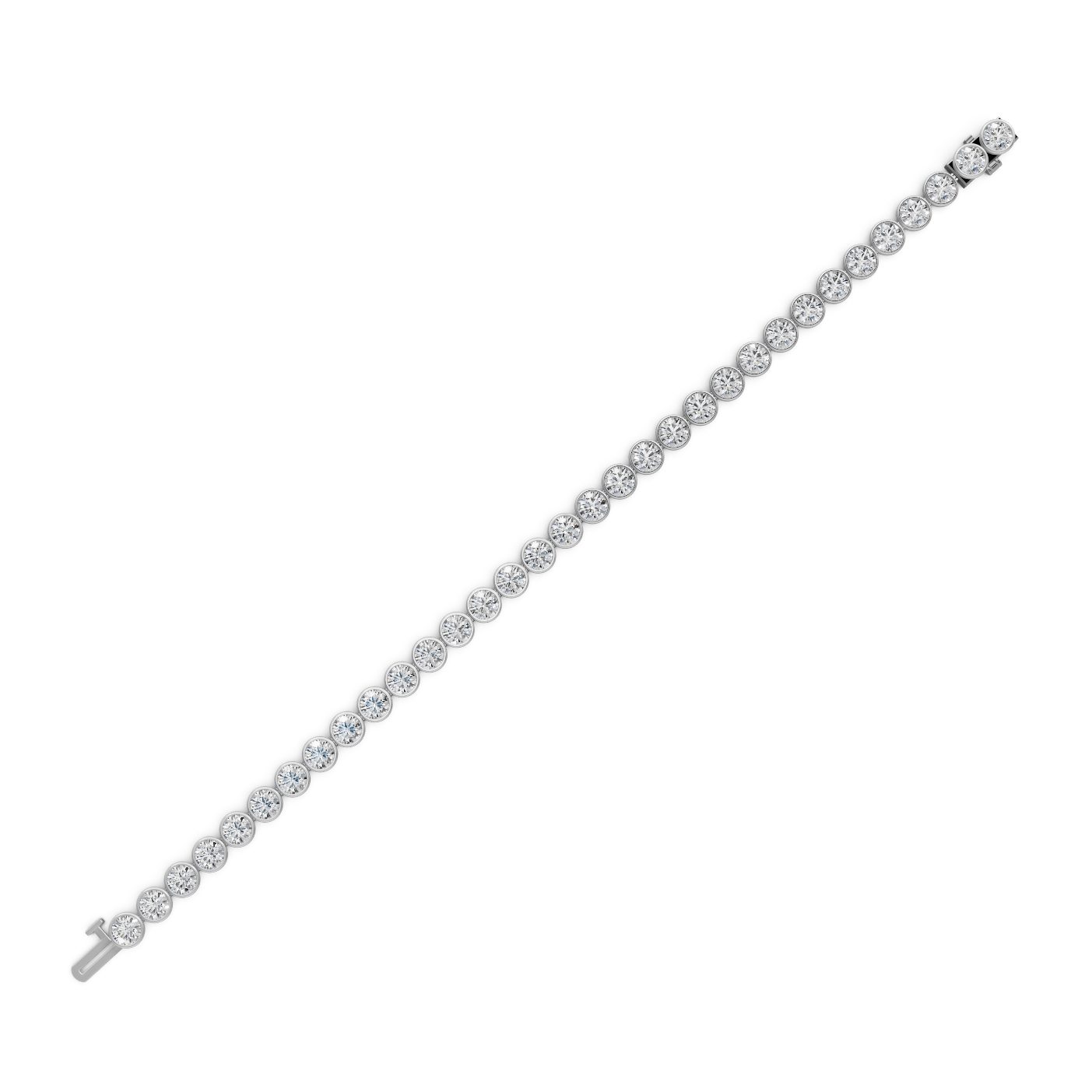 Radiant Line Round Lab-Grown Diamond Tennis Bracelet in white gold
