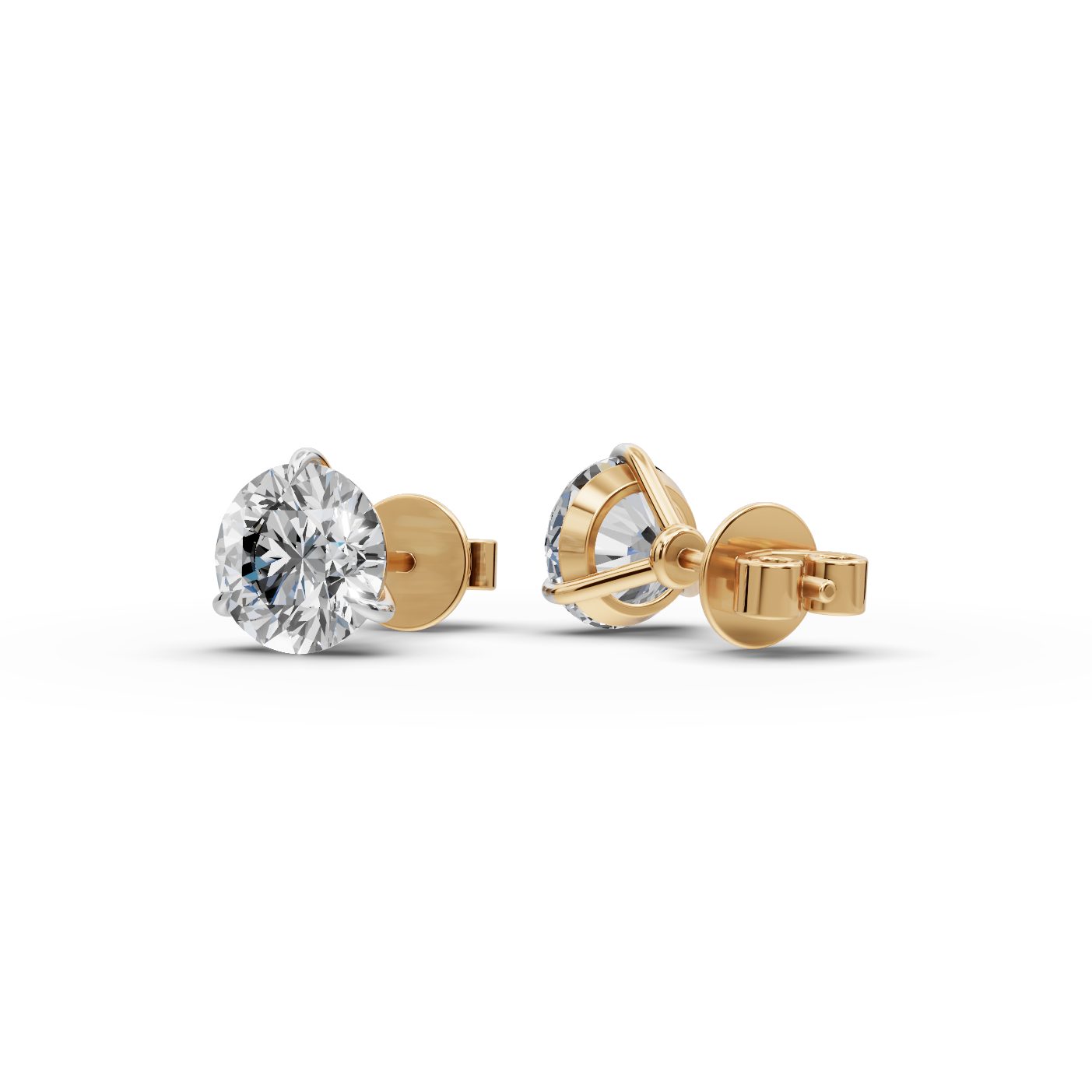 Iconic Ember Round Lab-Grown Diamond Studs Earring in yellow gold