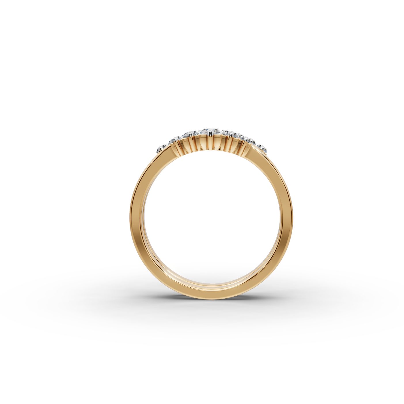 Delicate Reverie Baguette Lab-Grown Diamond Bands Ring in yellow gold