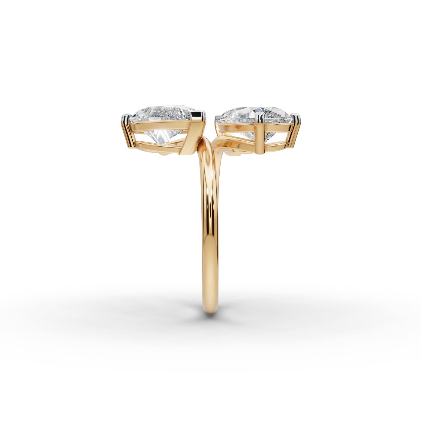 Celestial Ember Pear Lab-Grown Diamond Two Stone Toi Et Moi in yellow gold