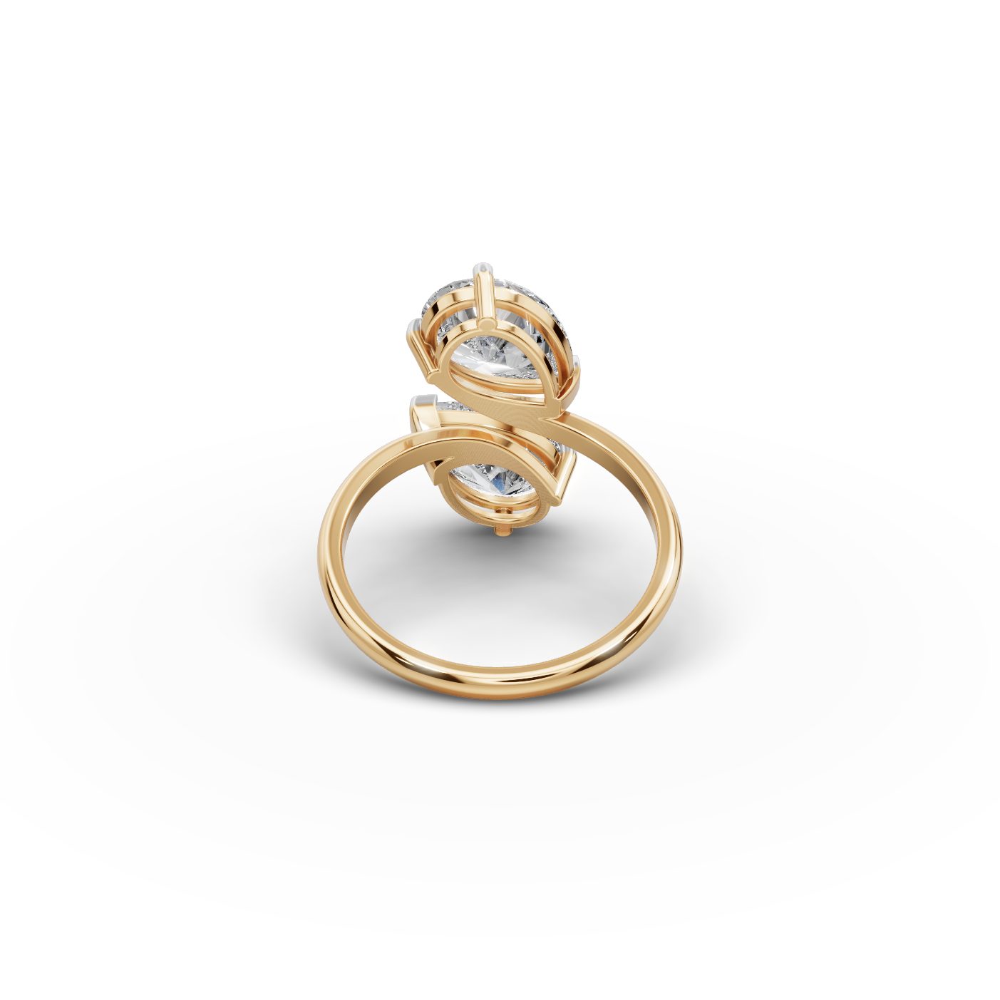 Celestial Ember Pear Lab-Grown Diamond Two Stone Toi Et Moi in yellow gold