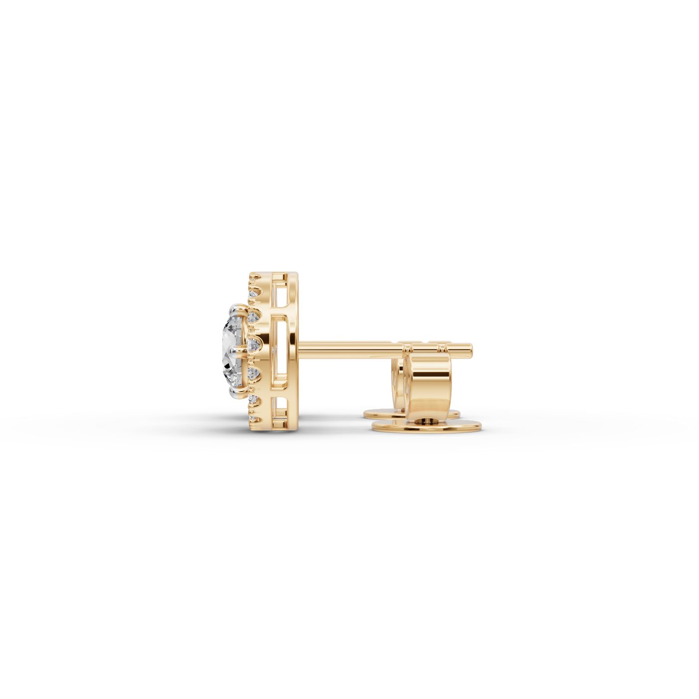 Everlasting Bloom Round Lab-Grown Diamond Studs Earring in yellow gold