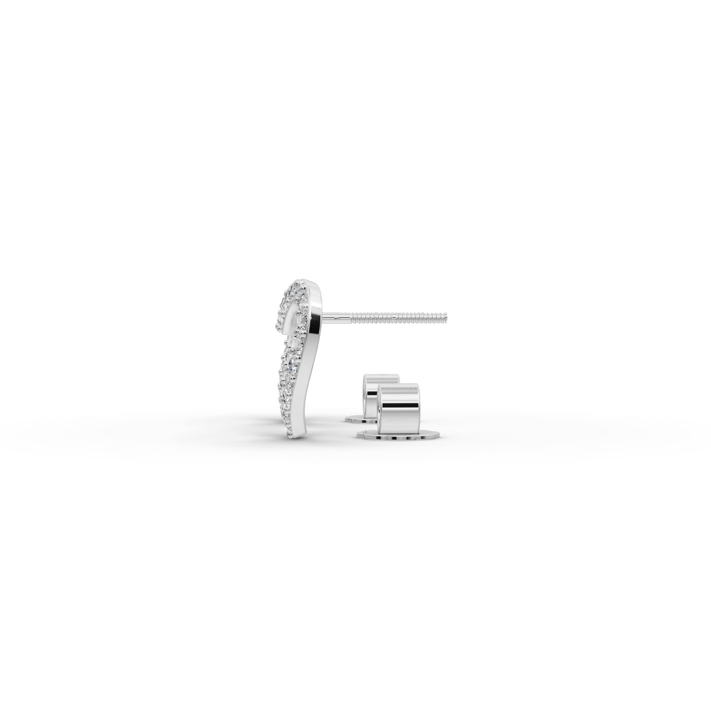 Classic Signature Heart Stud Lab-Grown Diamond Silver Earring in silver