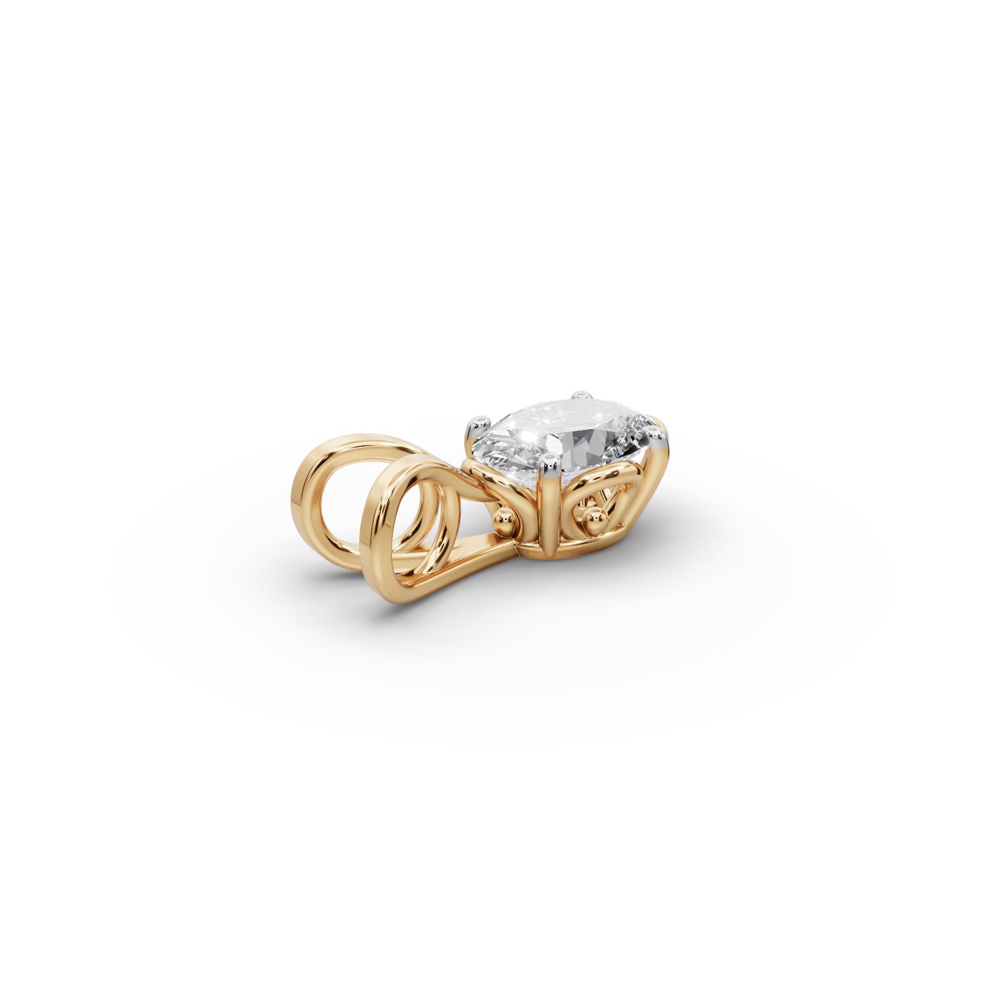 Royal Whisper Oval Lab-Grown Diamond Solitaire Pendant in yellow gold