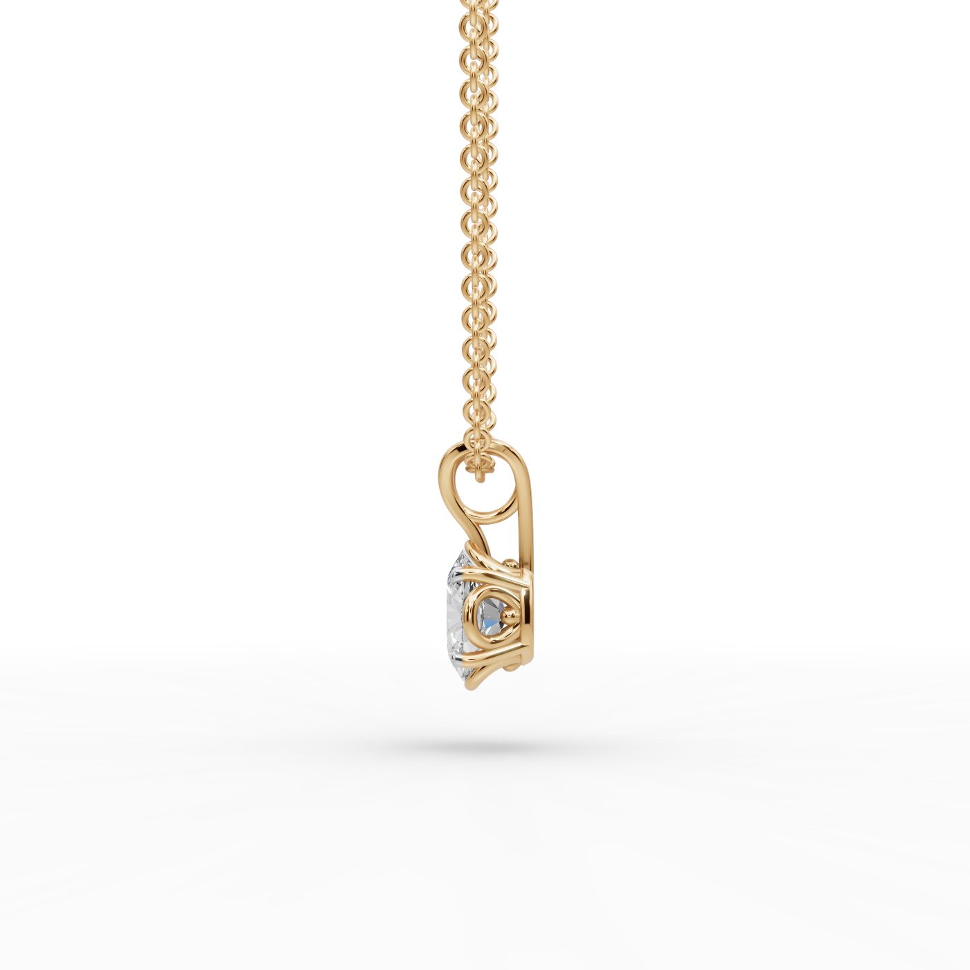 Royal Whisper Oval Lab-Grown Diamond Solitaire Pendant in yellow gold