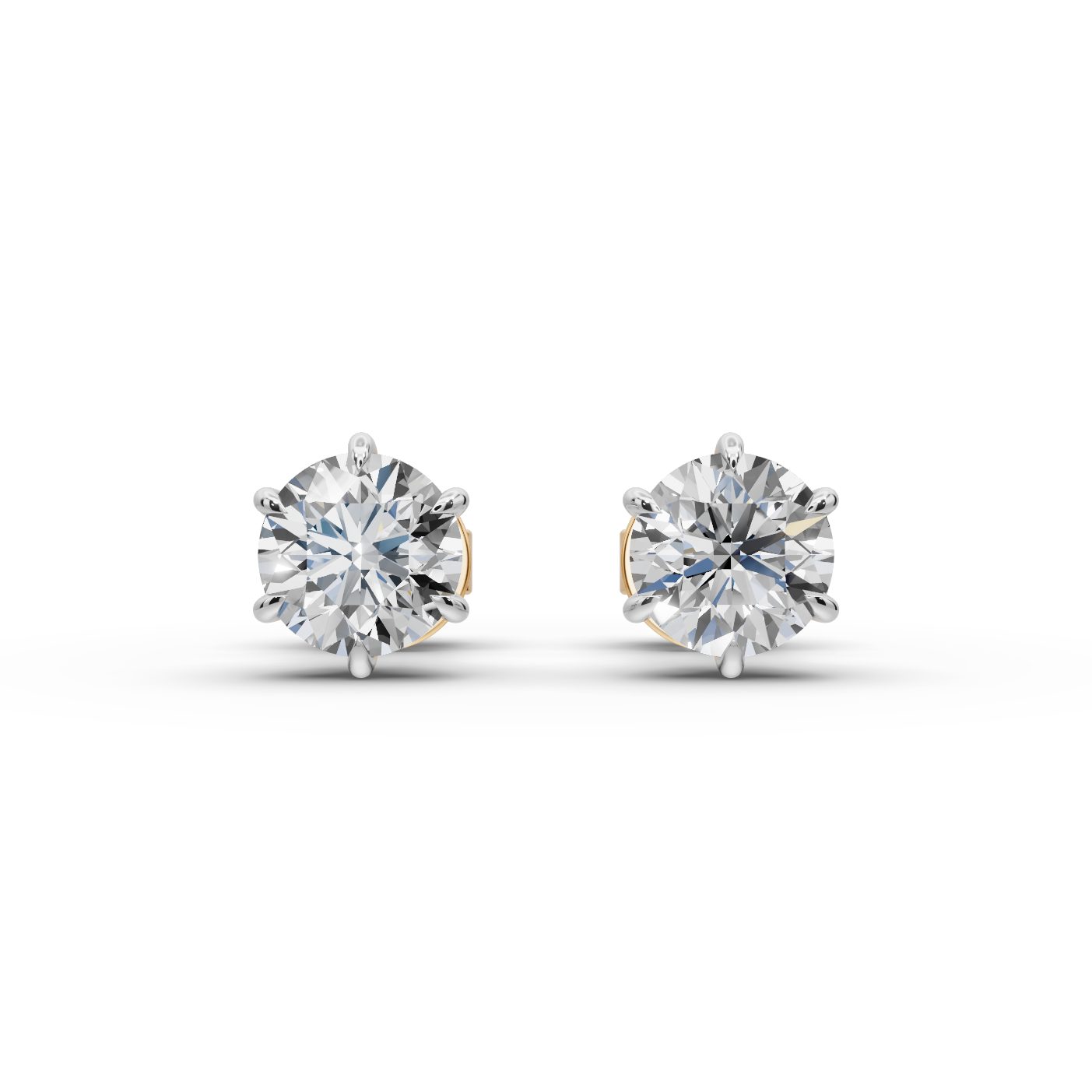 Celestial Light Round Lab-Grown Diamond Studs Earring in yellow gold