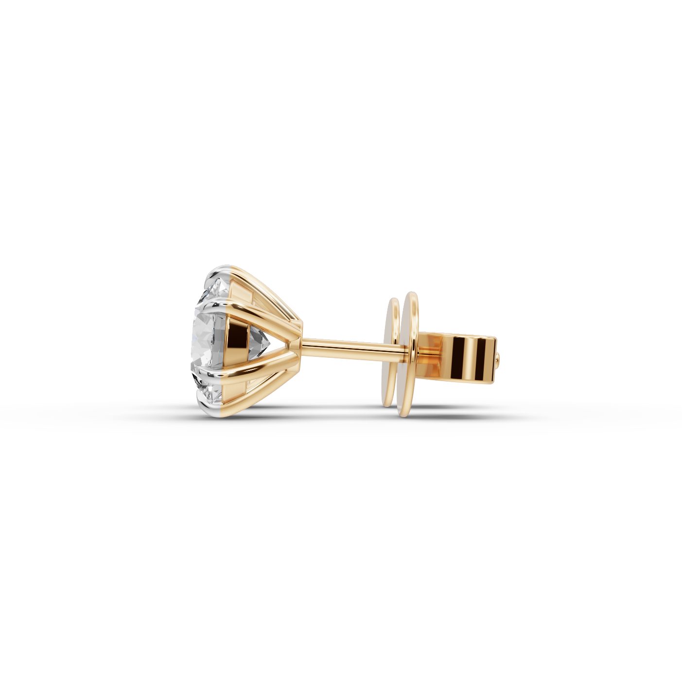 Celestial Light Round Lab-Grown Diamond Studs Earring in yellow gold