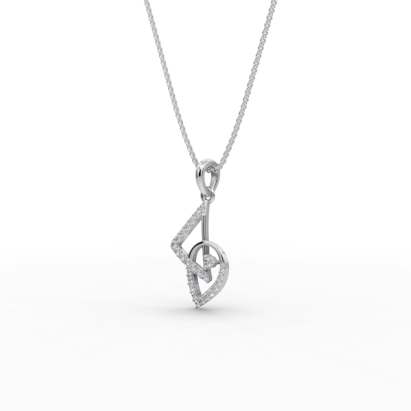 Regal Reverie Linked Petal Lab-Grown Diamond Silver Pendant in silver