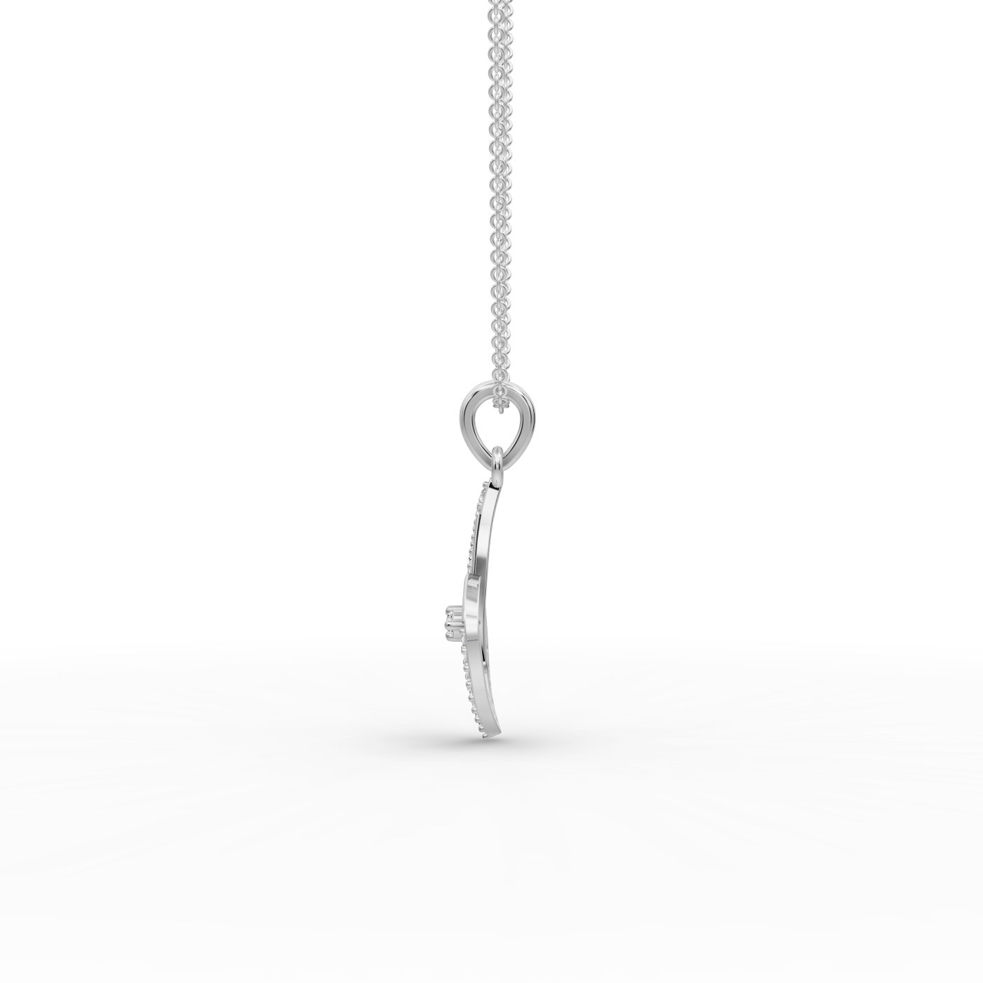 Regal Reverie Linked Petal Lab-Grown Diamond Silver Pendant in silver