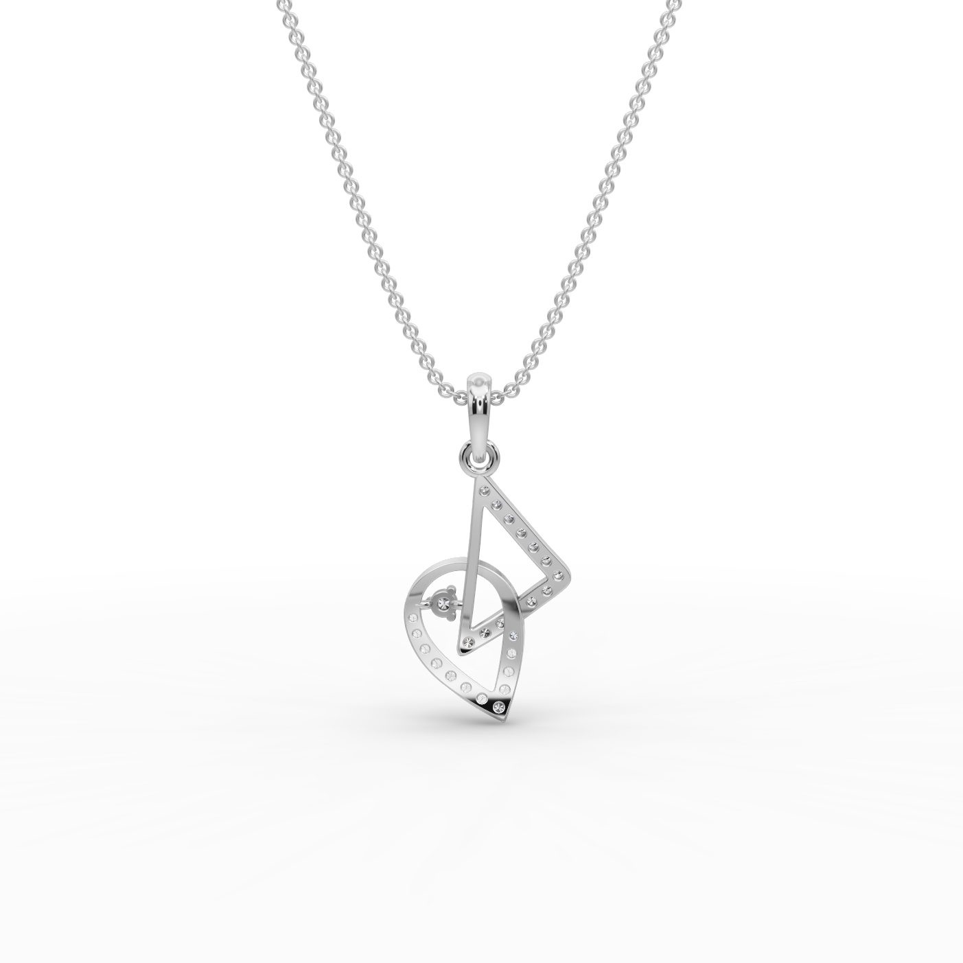 Regal Reverie Linked Petal Lab-Grown Diamond Silver Pendant in silver