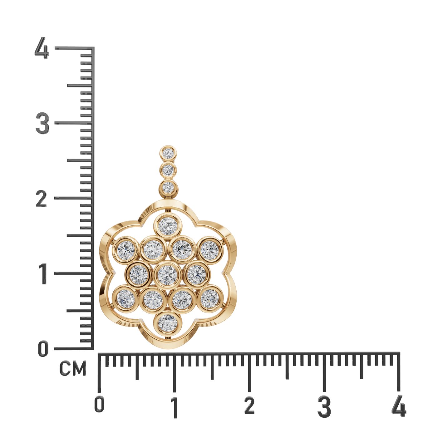 Enduring Whisper Round Lab-Grown Diamond Cluster Pendant in yellow gold