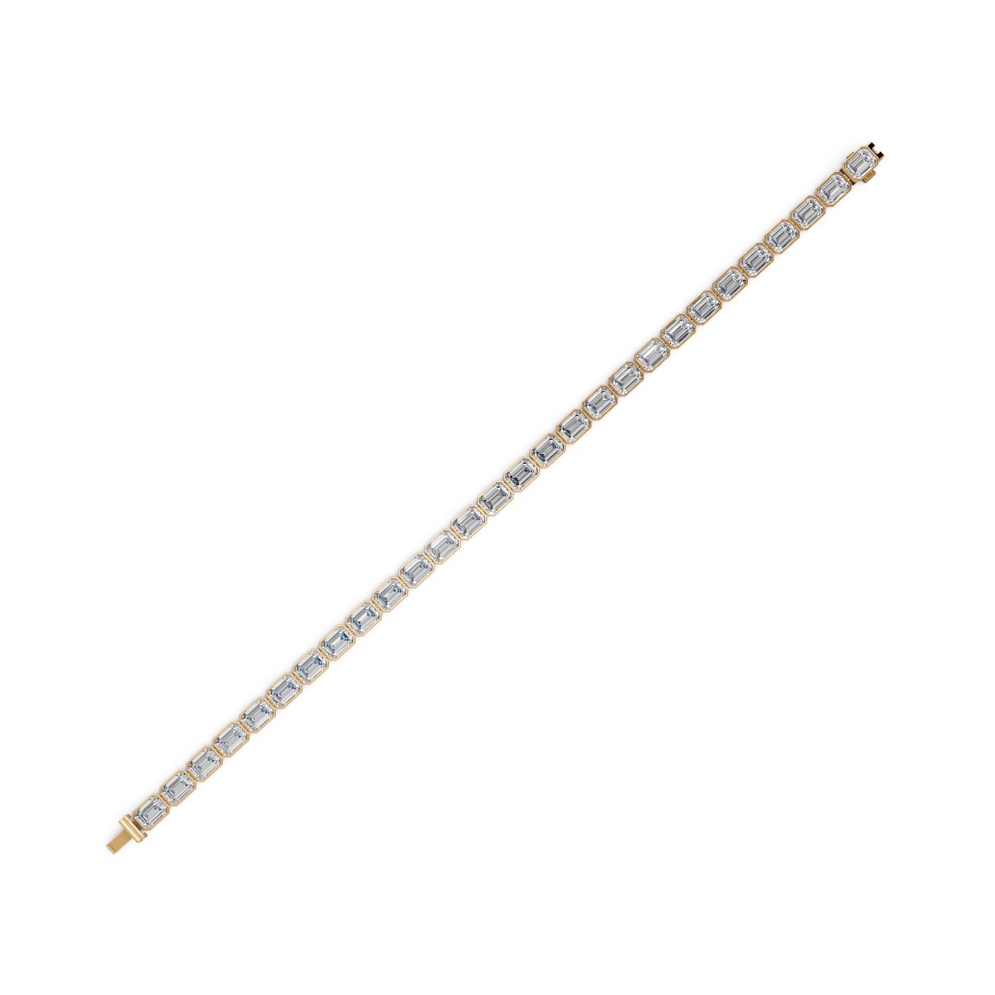 Serene Dew Emerald Lab-Grown Diamond Tennis Bracelet in yellow gold