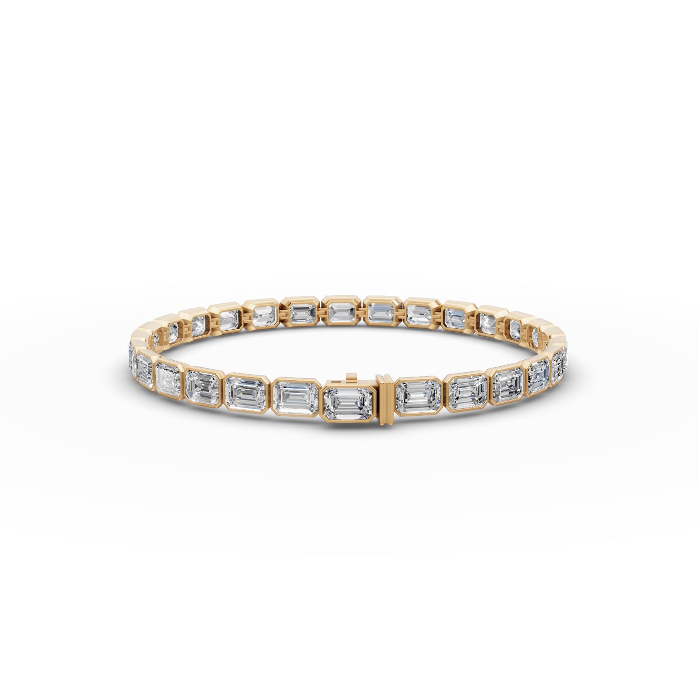 Serene Dew Emerald Lab-Grown Diamond Tennis Bracelet in yellow gold