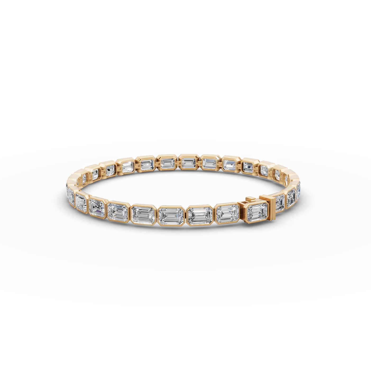 Serene Dew Emerald Lab-Grown Diamond Tennis Bracelet in yellow gold