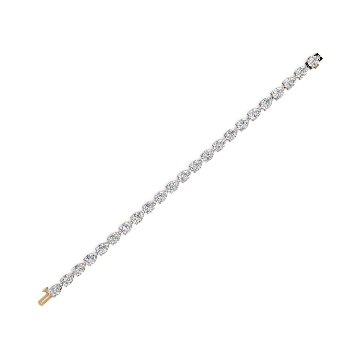 Eternal Light Pear Lab-Grown Diamond Tennis Bracelet in yellow gold