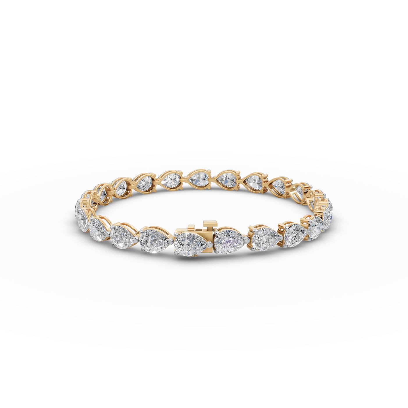 Eternal Light Pear Lab-Grown Diamond Tennis Bracelet in yellow gold