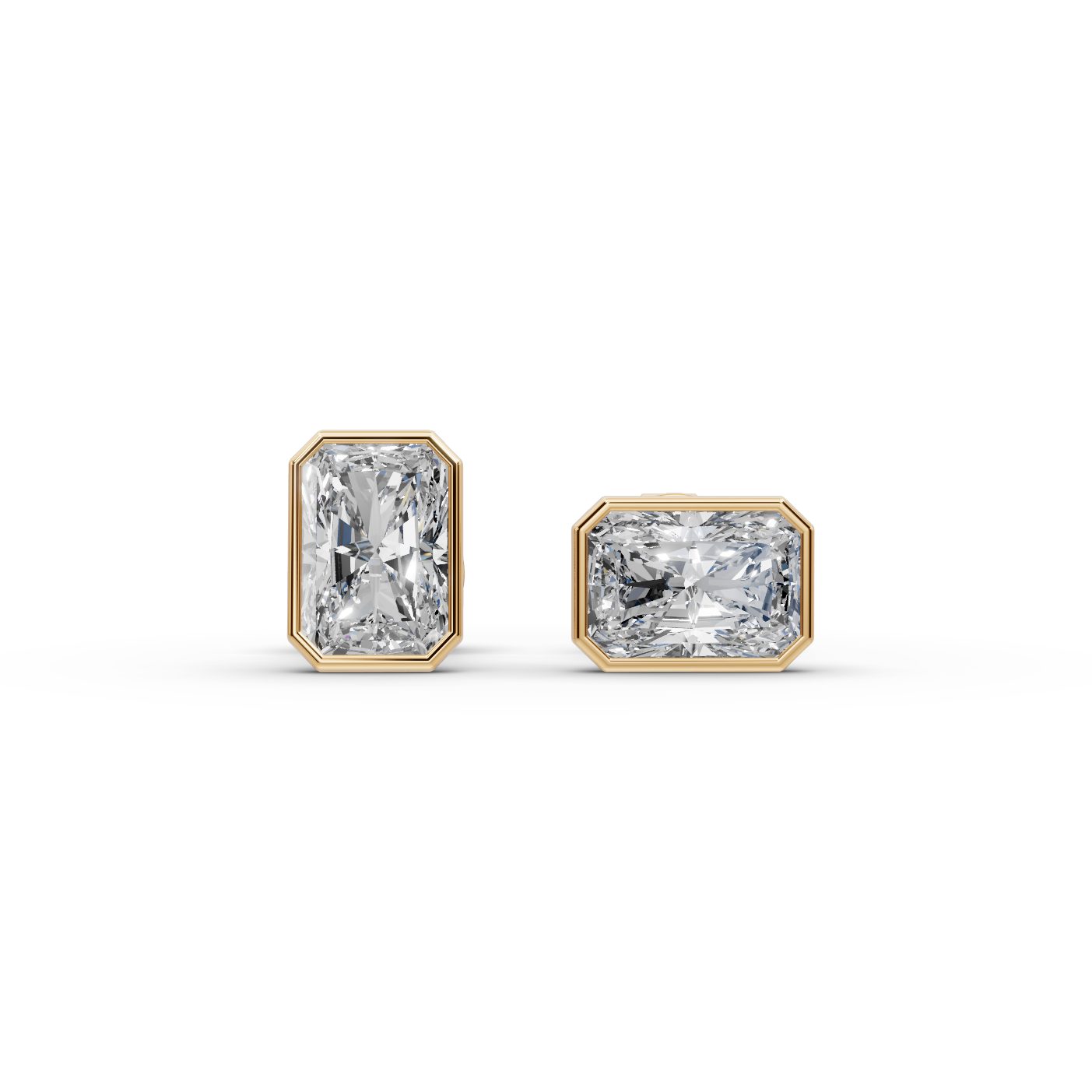 Infinite Grace Radiant Lab-Grown Diamond Studs Earring in yellow gold