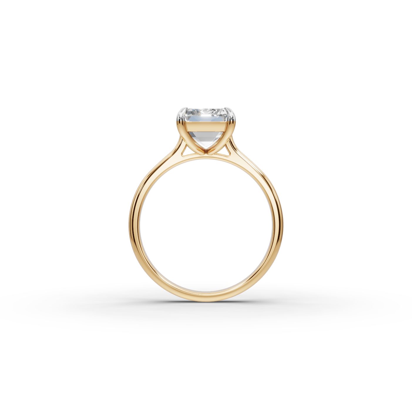 Timeless Signature Emerald Lab-Grown Diamond Solitaire Ring in yellow gold