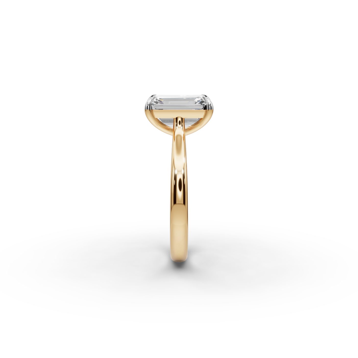 Timeless Signature Emerald Lab-Grown Diamond Solitaire Ring in yellow gold