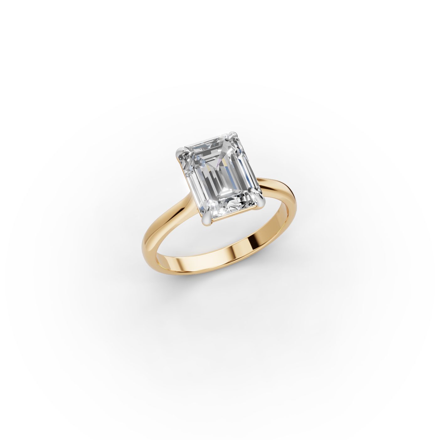 Timeless Signature Emerald Lab-Grown Diamond Solitaire Ring in yellow gold