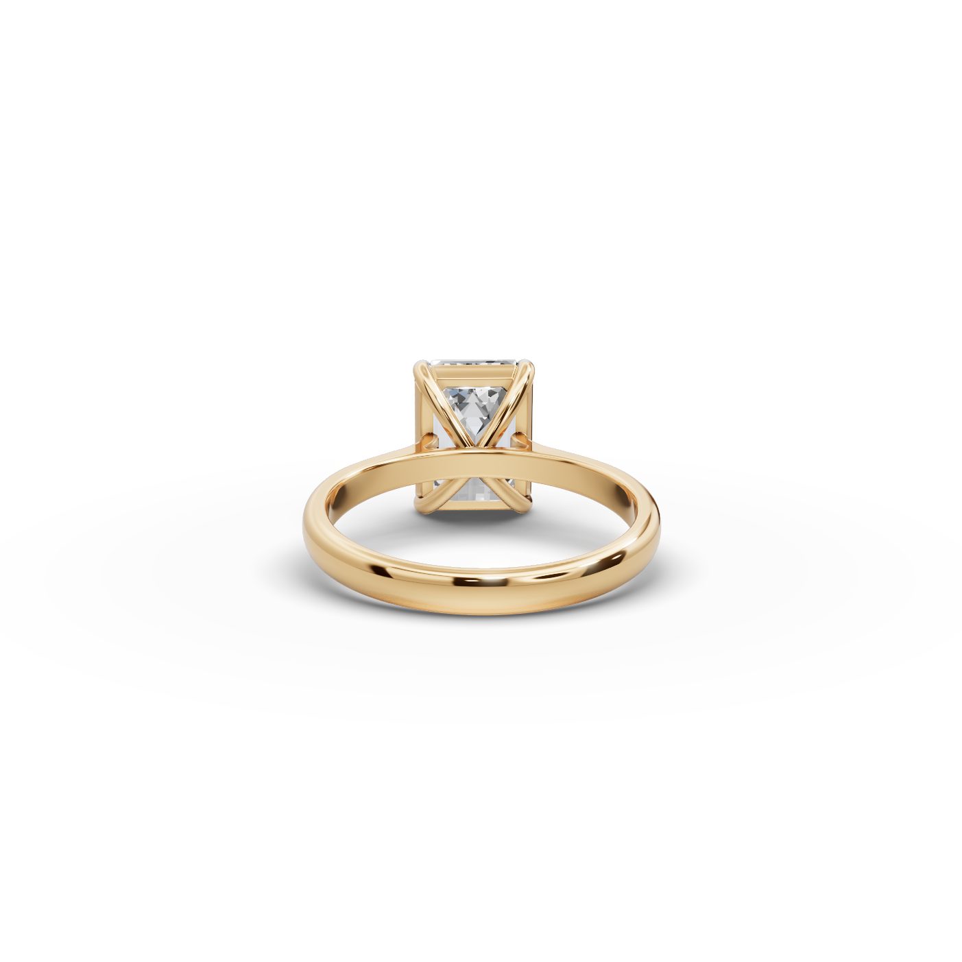 Timeless Signature Emerald Lab-Grown Diamond Solitaire Ring in yellow gold
